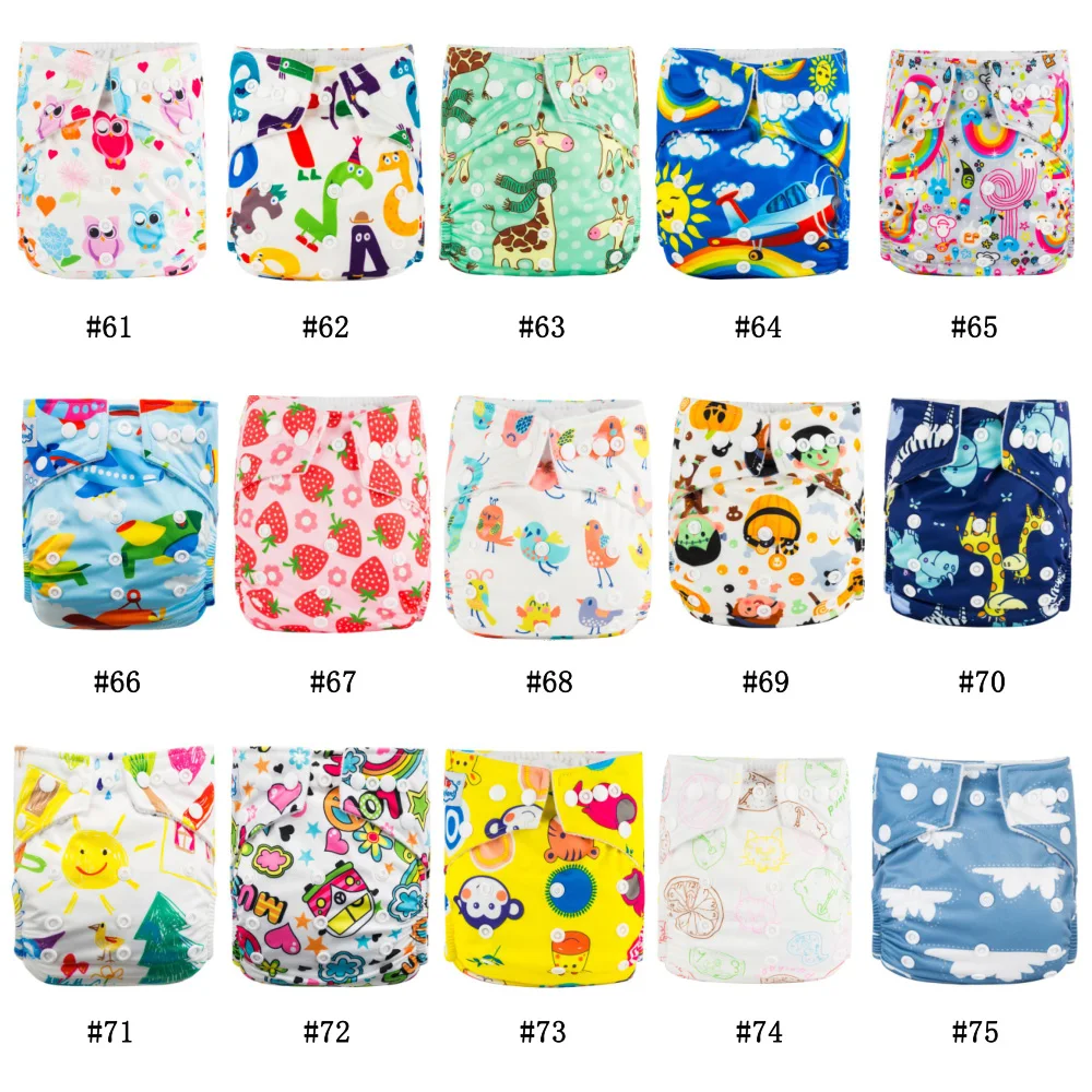 Babyland 15pcs Baby Cloth Diapers+15 sets Embroidery Diapers Absorbents Washable Diapers Reusabe+5pcs Bamboo Cotton Inserts