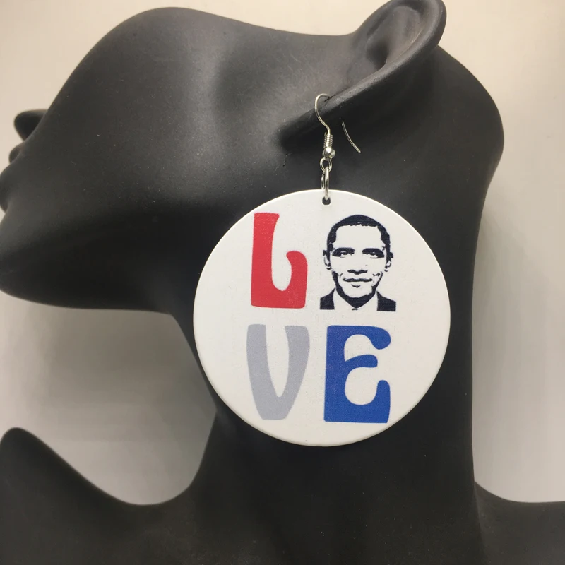 Бесплатная доставка! Деревянные серьги Обама Love|earrings free shipping|earrings earringearrings love |