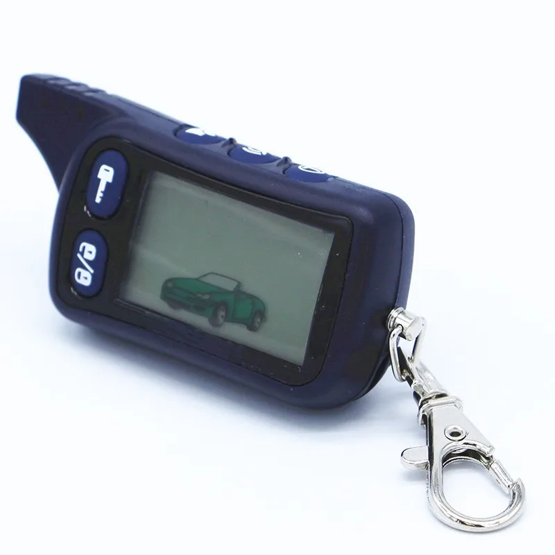TZ-9010-LCD-Remote-Controller-Key-Fob-Chain-For-Russian-Version-2-Way-Car-Alarm-System