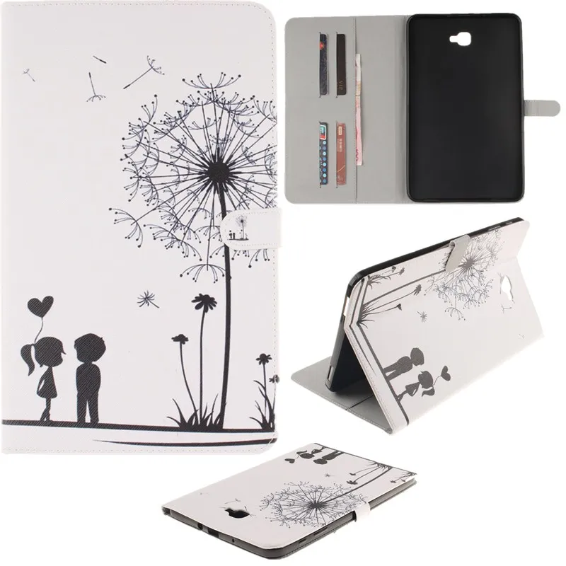 Luxury 2 Leavies PU Leather Case for Samsung Galaxy Tab A 10.1 2016 Case  T585 T580 T580N Case Stand Flip Wallet Tablet Cover (49)