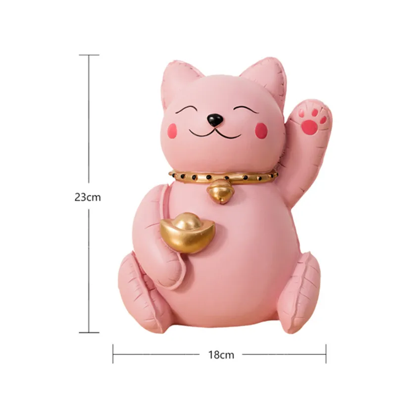  European Style Abstraction Balloon Fortune Cat Resin Craftwork Creative Simulation Animal Figurines - 33046474294