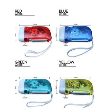 

LED Lantern Light Hand Pressing Powered Charge Wind Crank Press Torch For Hunting Adjustable Light