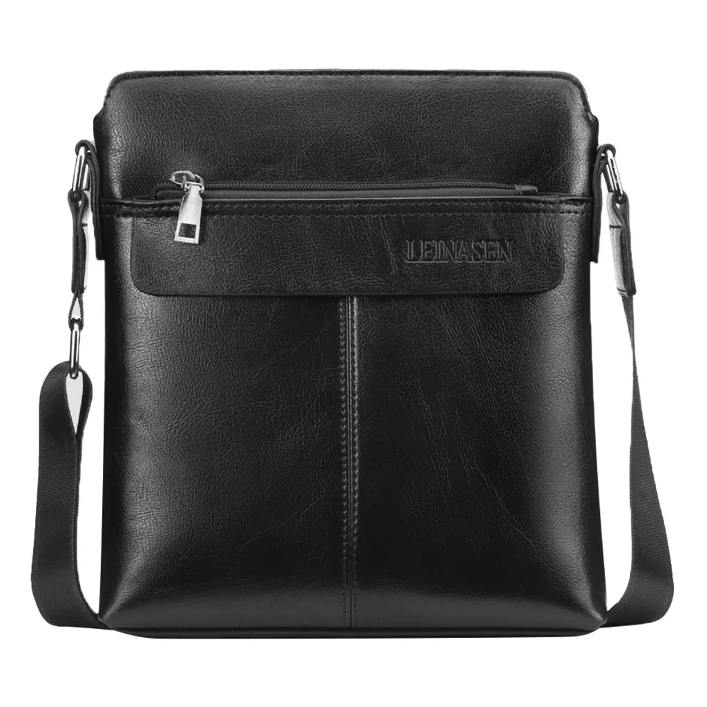 men's bag over the shoulder Leather business messenger bag Men Vintage Shoulder bags Crossbody Bags Retro Zipper Handbags#4gh