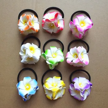 

Wholesale hair ribbons new foam flower elastic Hawaiian vacation necessary PE frangipani hair band hair rope hair circle hot