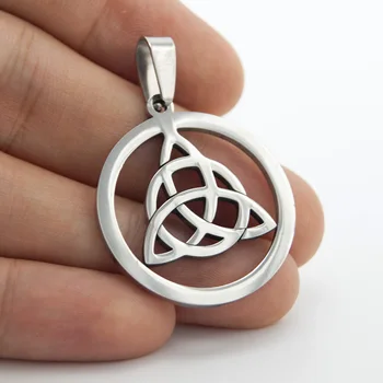 

Stainless Steel Simple Keltic Knot Pendants Triangle in Round Charm Polished Accessory for DIY Jewelry Making Wholesale 10pcs