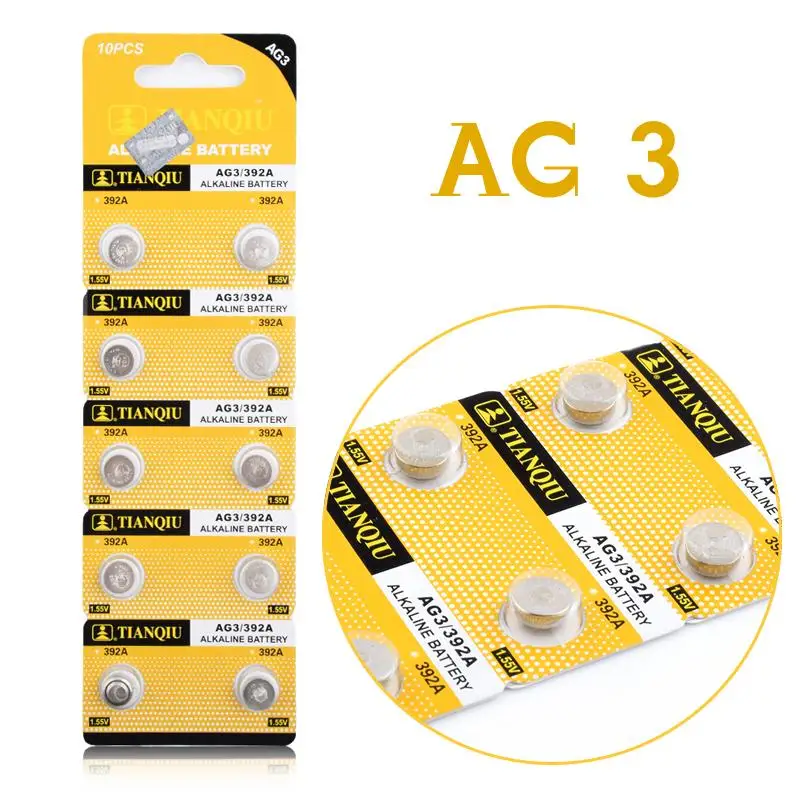 

YCDC Button Battery Alkaline Battery 1.55V G3 AG3 LR41 LR736 V3GA SR41 192 392 Button Cell Coin x50