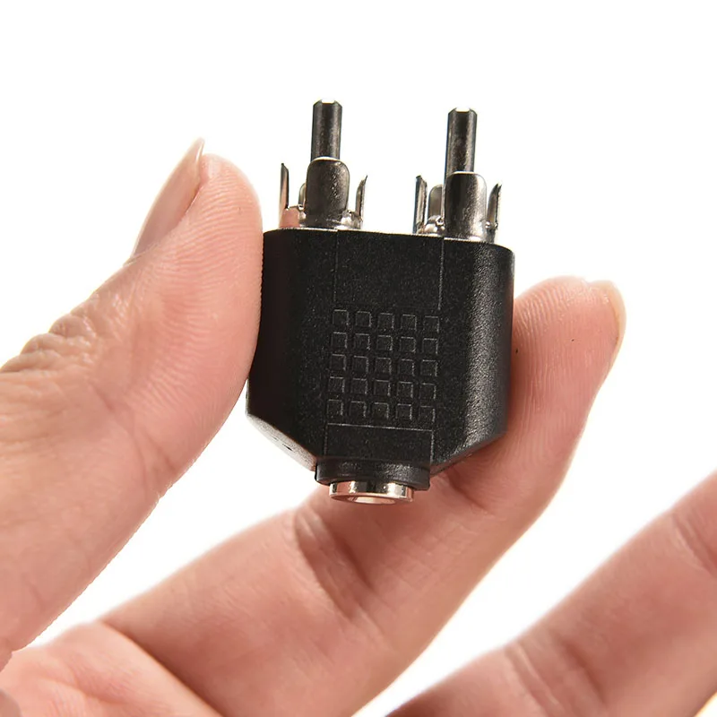 

High Quality Silver Plated 3.5 mm Female To 2 RCA Male Audio Stereo Adapter Connecto