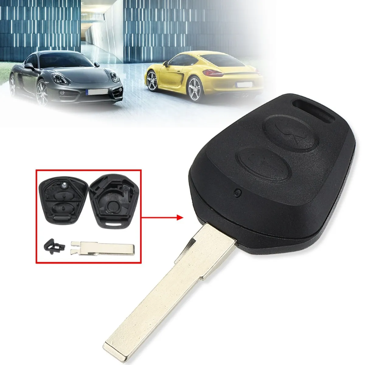 Key Fob Remote Replacement Case Blade For Porsche Cayenne 996 Boxster
