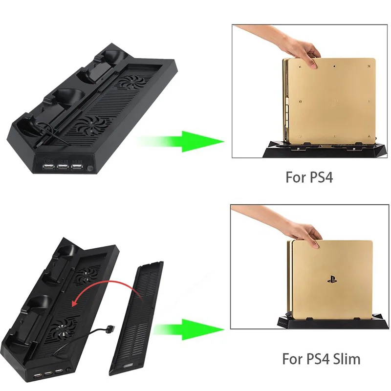 PS4 Accessories Vertical Stand with Cooling Fans for PlayStation 4/Slim
