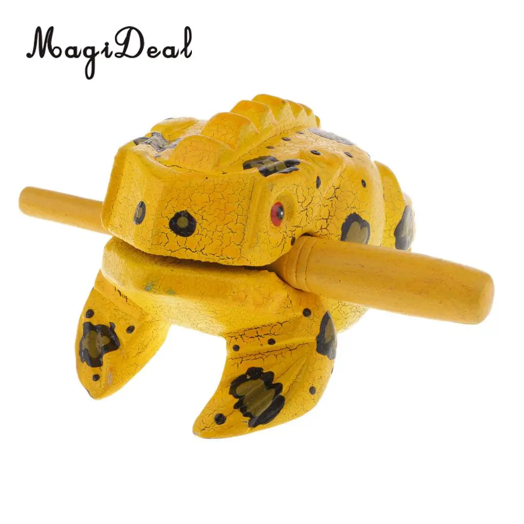 Thailand Hand Carved Wood Frog Guiro Rasp Croaking Sound Toy Musical Instruments Tone Block Feng Shui Figurines Lucky Crafts