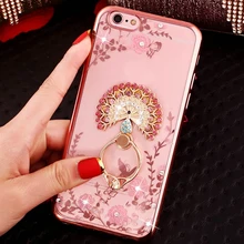 Роскошный секретный сад Цветы горный хрусталь чехол для телефона iPhone 8 7 Plus 6 6S 5s huawei P20 P10 P9 P8 Lite 2017 покрытие кольцо Крышка(China)