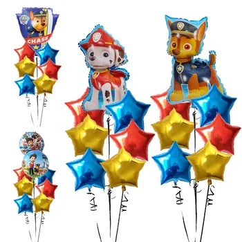 

PAW PATROL Pink Sky Chase black rose gold Heart Foil balloons Number Birthday Party decor Helium dogs Globos Toys baby shower