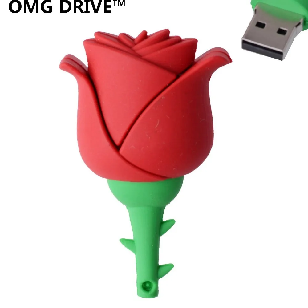Lulus H2testw Pen Drive Kartun Mawar Merah 8 GB 16 GB 32 GB 64 GB