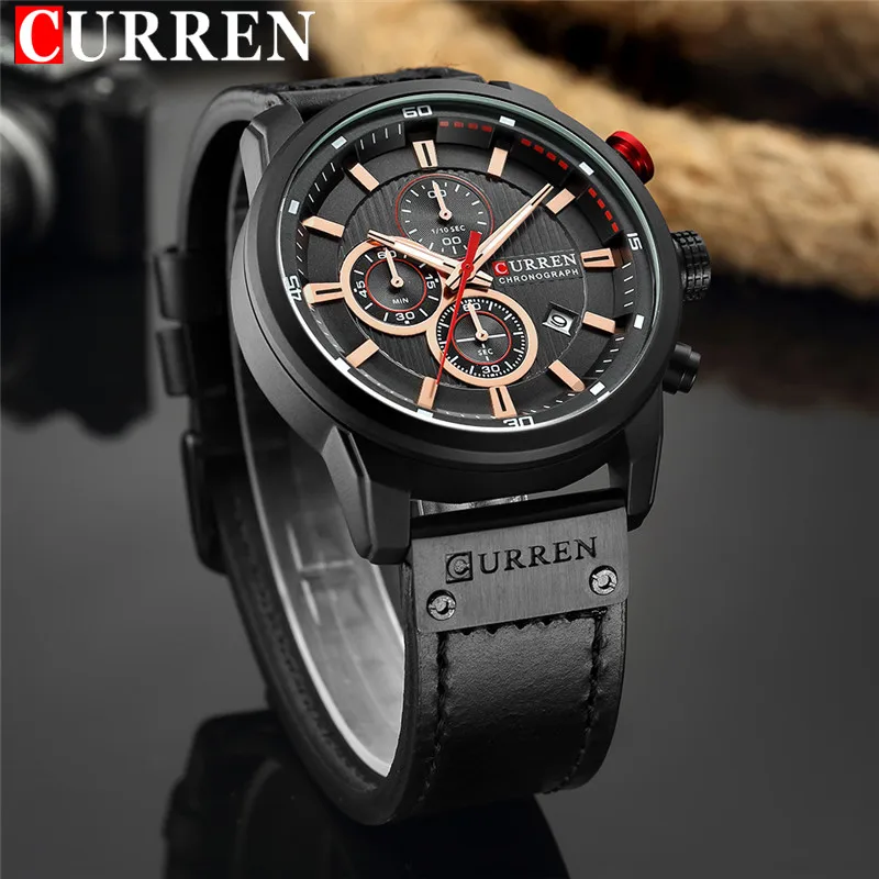 Relogio masculino мужские часы Curren лучший бренд класса люкс Хронограф водонепроницаемые