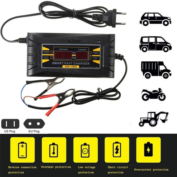 

Automatic Full Smart 12 V 6A Lead Acid / GEL Car Battery Charger with LCD Display Quick Charger DXY88