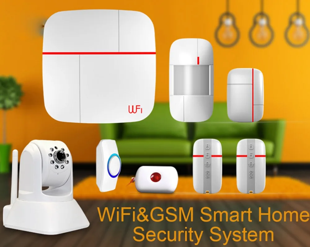 

PHXB-B Wireless Home Security Burglar Alarm System Kits WIFI GSM Dual-network Android IOS APP 433Mhz Sensor Remote Control