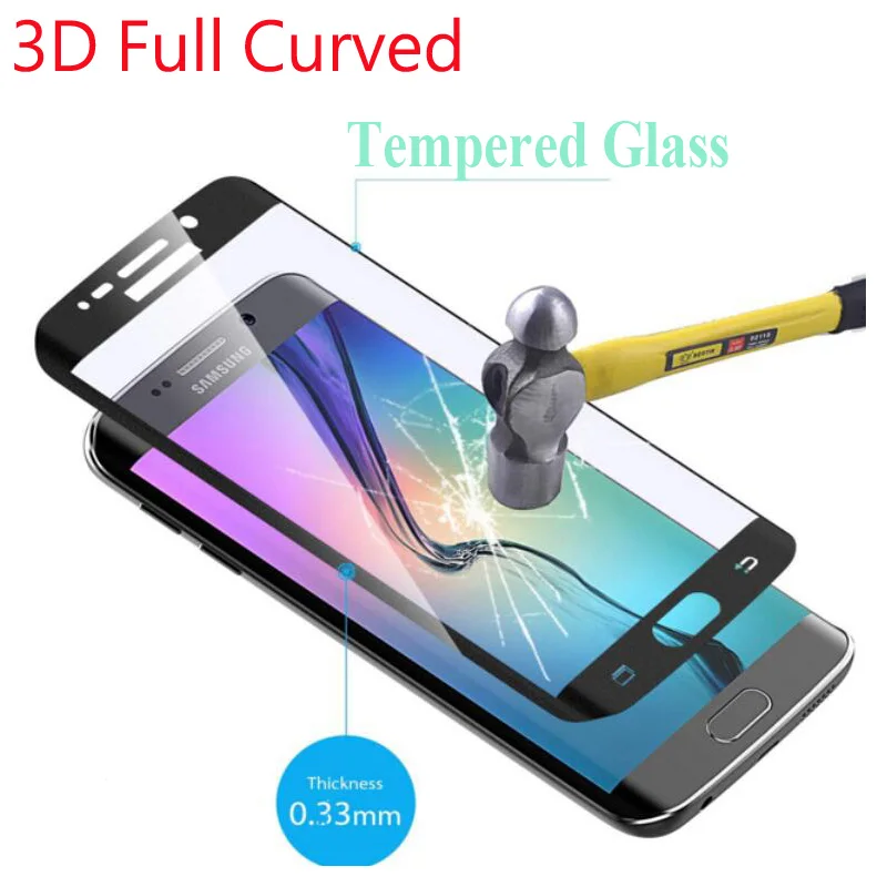9H полное покрытие 3D изогнутое закаленное стекло для Samsung Galaxy S6 Edge Plus S7 S8 S9 Note 8