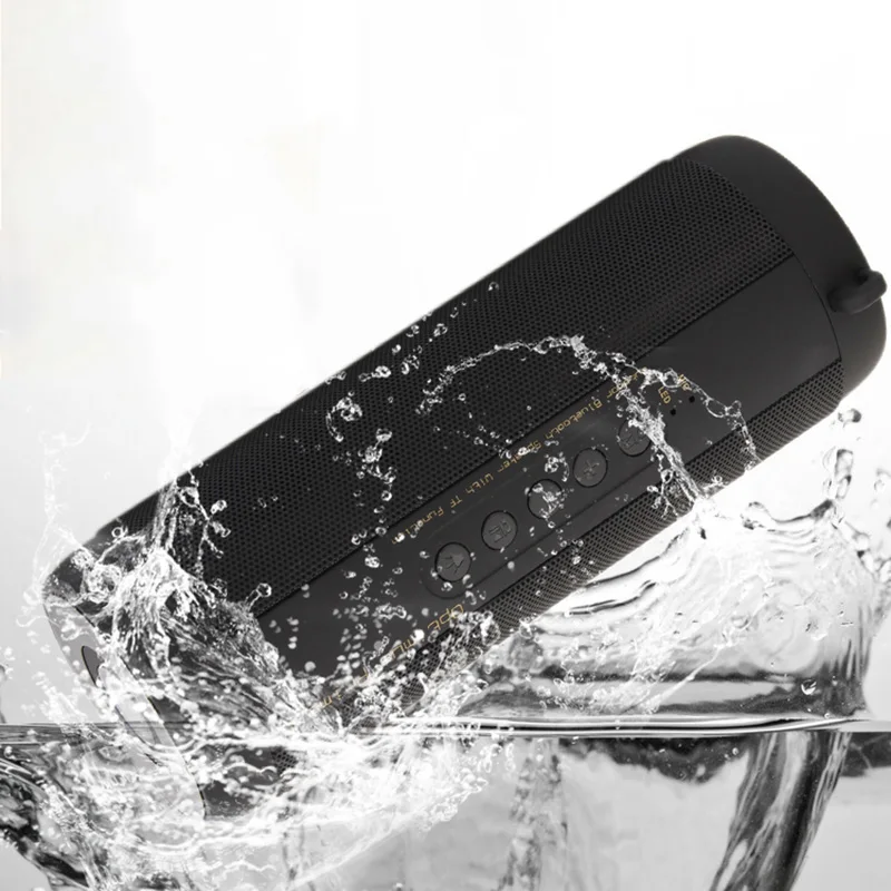 

T2 Bluetooth Music Bass Speaker Waterproof Portable Outdoor LED Wireless Column Loudspeaker Support TF Card FM Radio Aux Input