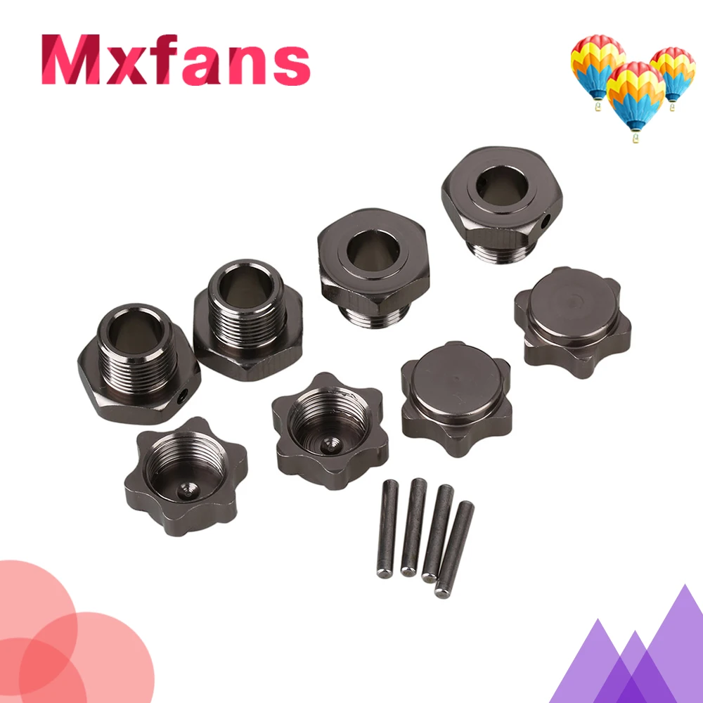 Mxfans 4pcs Titanium Wheel 17mm Hex Hub Nut Pin Alloy for RC 1 8 Buggy Upgrade