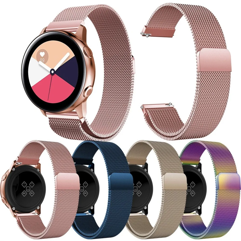 

Large/Small Luxury Lady Magnetic Milanese Loop Strap Bracelet Band For Samsung Galaxy Watch Active Smart watch Wrist accessories
