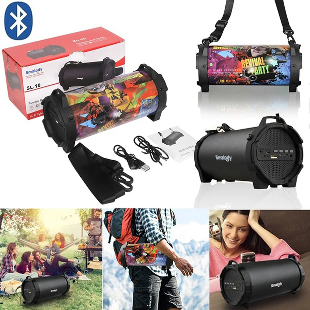 New Outdoor Portable Subwoofer Column Bluetooth Speaker Wireless Powerful Sports Speakers Radio FM Mp3 player Scalable