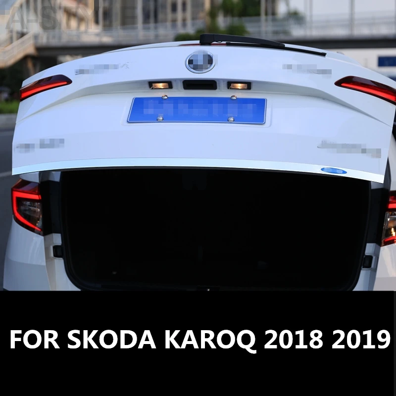 Для SKODA KAROQ из нержавеющей стали, задний протектор багажника, накладка на задний бампер, защита задней двери, аксессуары для отделки