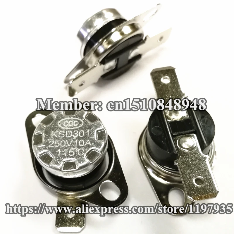 

KSD301 Thermostat temperature switch 115 degrees 250V 10A 115 degrees