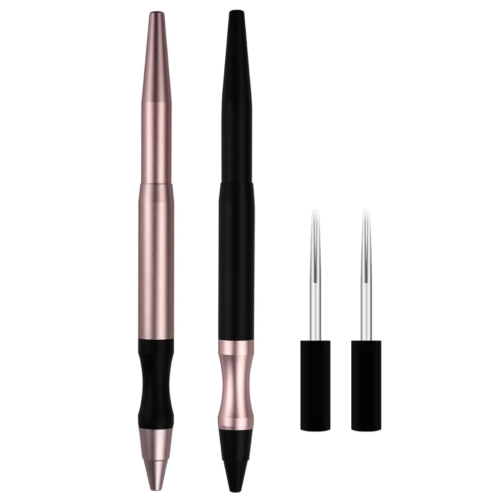Интеллектуальный Microblading тени, брови ручка с легко раскраски круглый нержавеющие стальные микролопатки иглы для полу-постоянный макияж инструменты