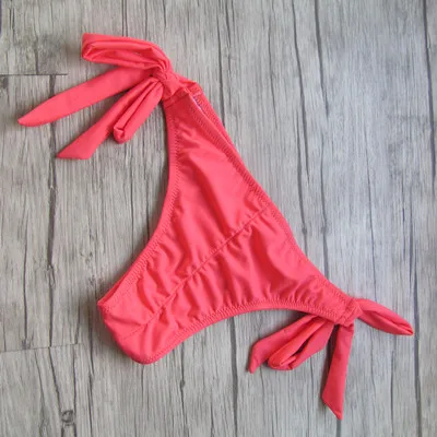 Высококачественные женские трусики-танкини с низкой талией, с завязками по бокам, шаловливый купальник, с регулируемыми боками - Цвет: Красный