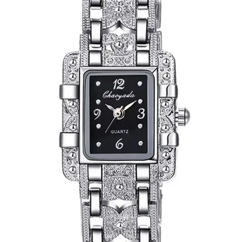 

2019 Top Brand Luxury Elegant Style Silver Bracelet Watch Women Ladies Rhinestone Dress Watches Full Steel Hour relogio feminino
