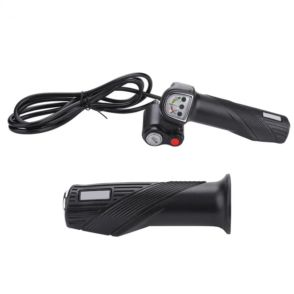 1Pair E-bike 36V/48V Twist Throttle Grips LED Battery Level Display and Power Lock for 22.5mm Electric Bike Scooter Handlebar