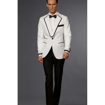 

Custom made Groom Tuxedos bruiloft mens Wedding Suits set pink Coat Collocation Black pants men Suit(jacket+pants+bowtie)