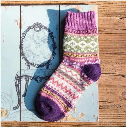 Шерстяные носки в трубчатых носках толстые теплые женские хлопковые носки вязаные зимние осенние носки