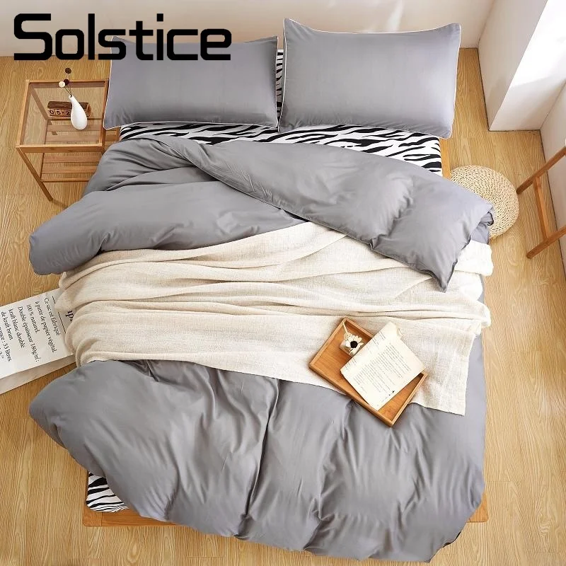 Solstice Home Textile Bedding Sets Single Double Duvet Cover Pillow