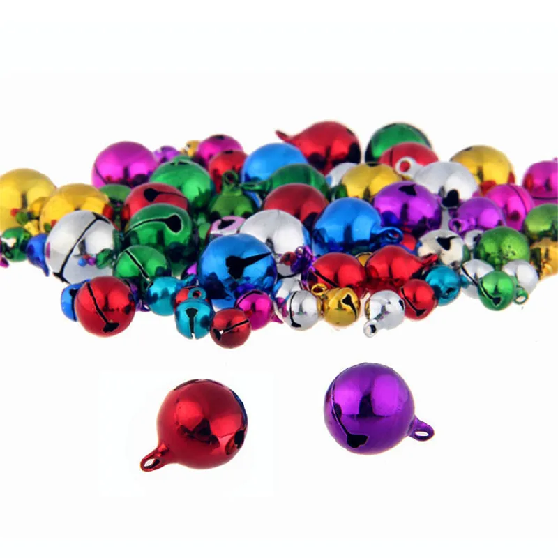 

New Colorful Copper Circular Jingle Bells DIY Children's Handmade Materials Jewelry Bell Pendants For Holiday Party Decoration