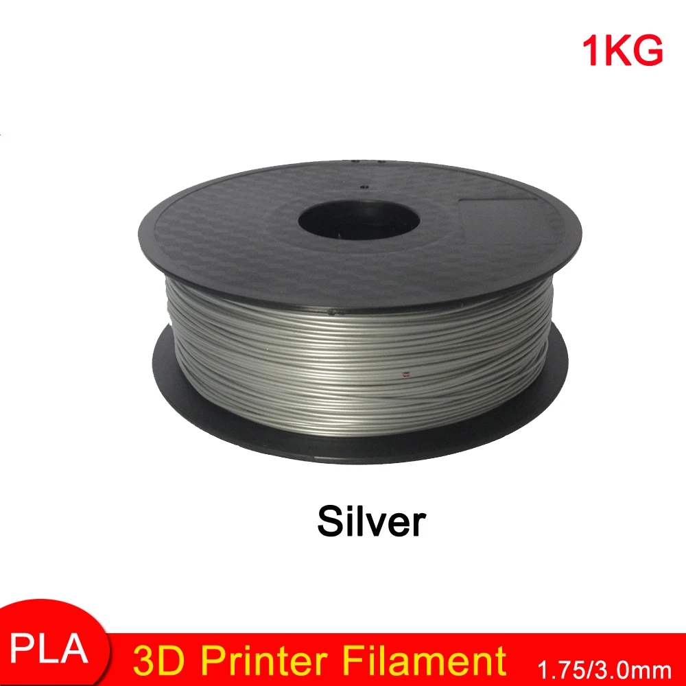 ФОТО Silver color 3D Printer Filaments PLA 1.75mm 1kg 2.2lb With Spool For MakerBot RepRap and UP 3D Pen Graffiti pen