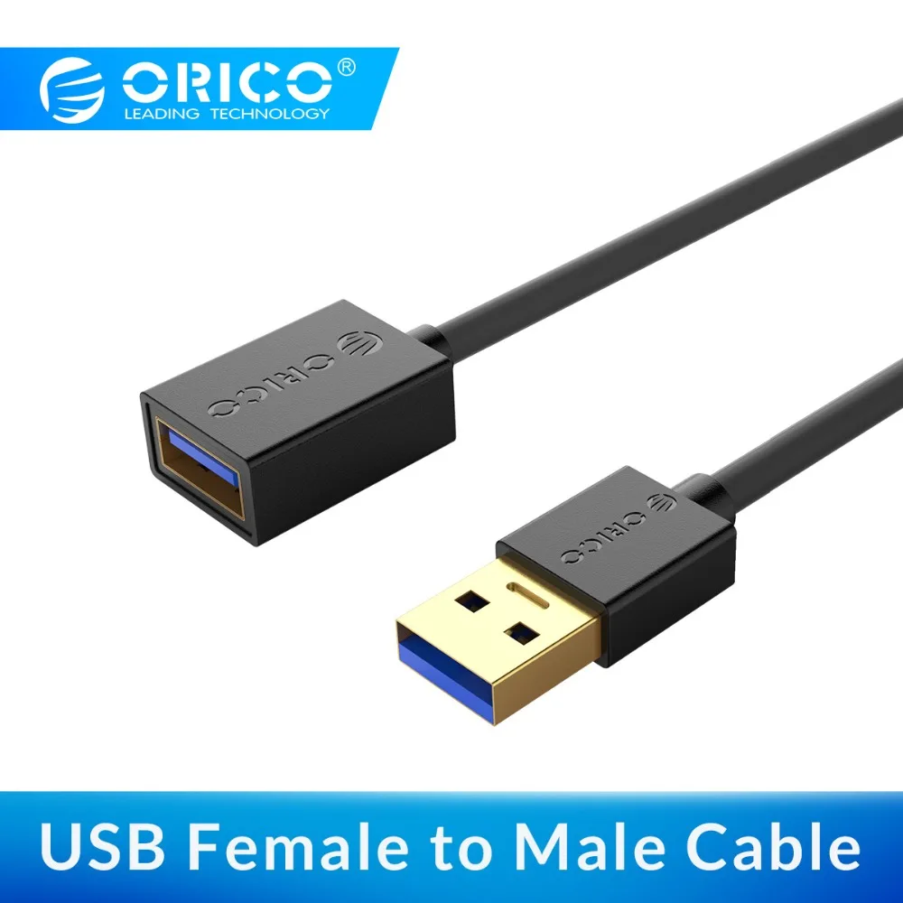 ORICO USB 3,0 кабель-удлинитель для женщин и мужчин USB кабель-удлинитель Супер Скоростной USB 3,0 кабель для передачи данных 1 м 1,5 м для компьютера ПК