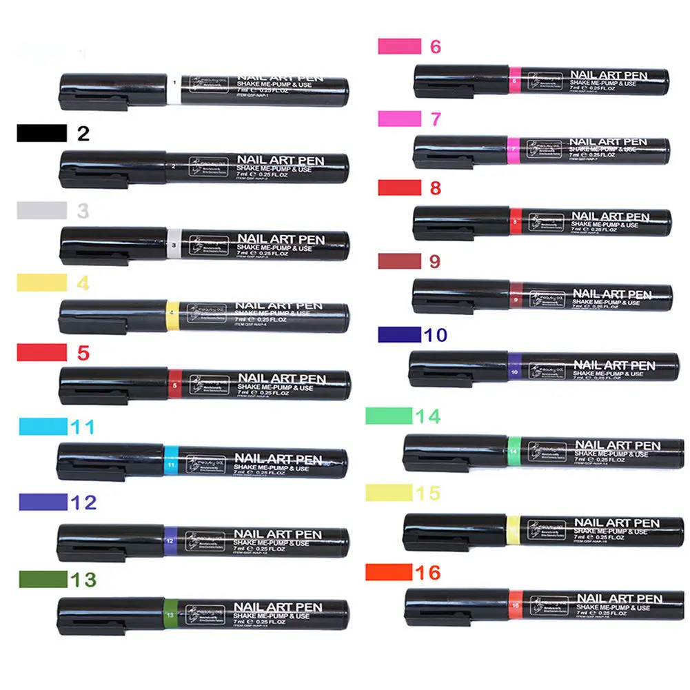 DIY разноцветные, для ногтей художественная ручка для рисования УФ гель Дизайн Маникюрный Инструмент