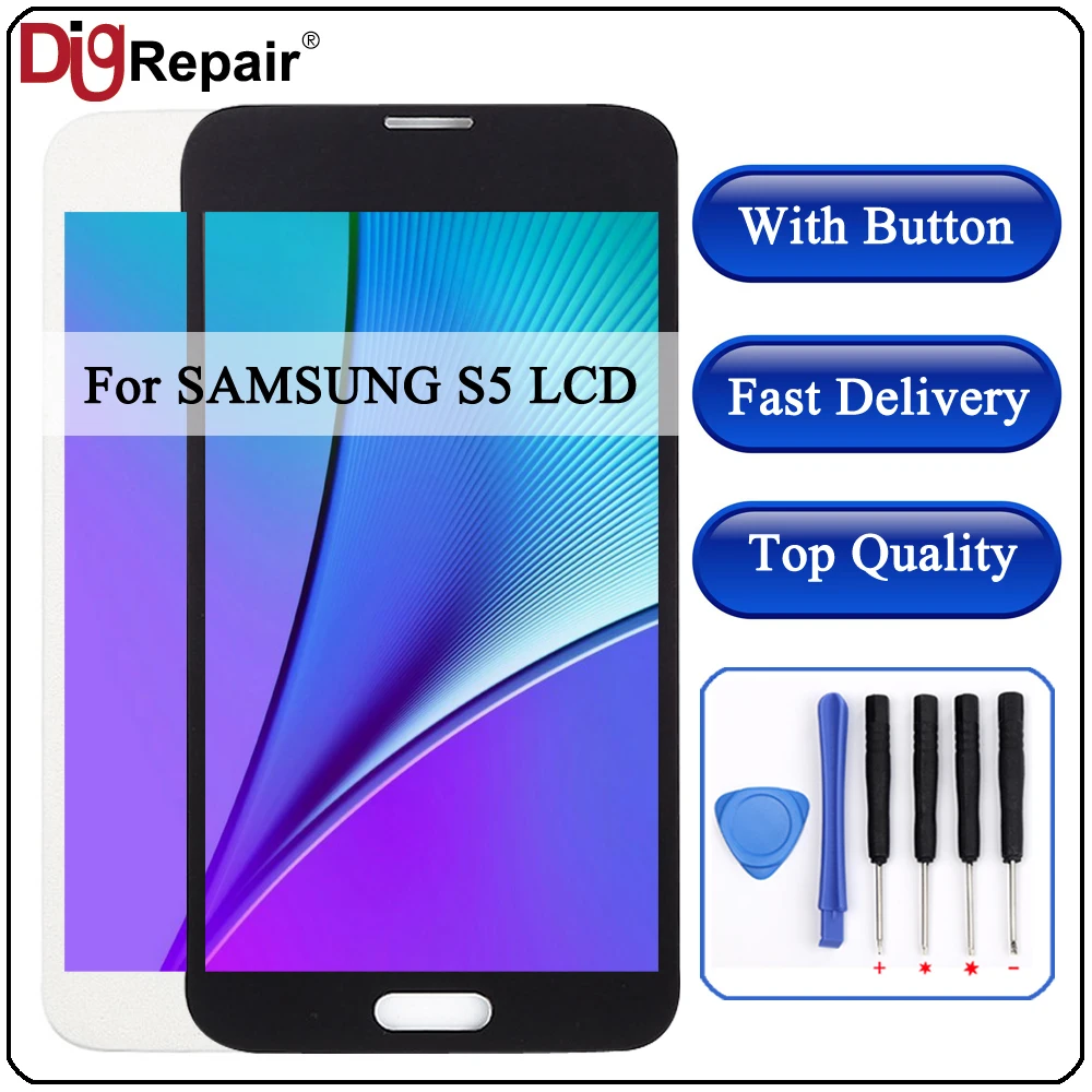 

G900f LCD For SAMSUNG GALAXY S5 LCD G900A G900F G900P G900T G900V i9600 Display Touch Screen Digitizer AAA For Galaxy S5 display