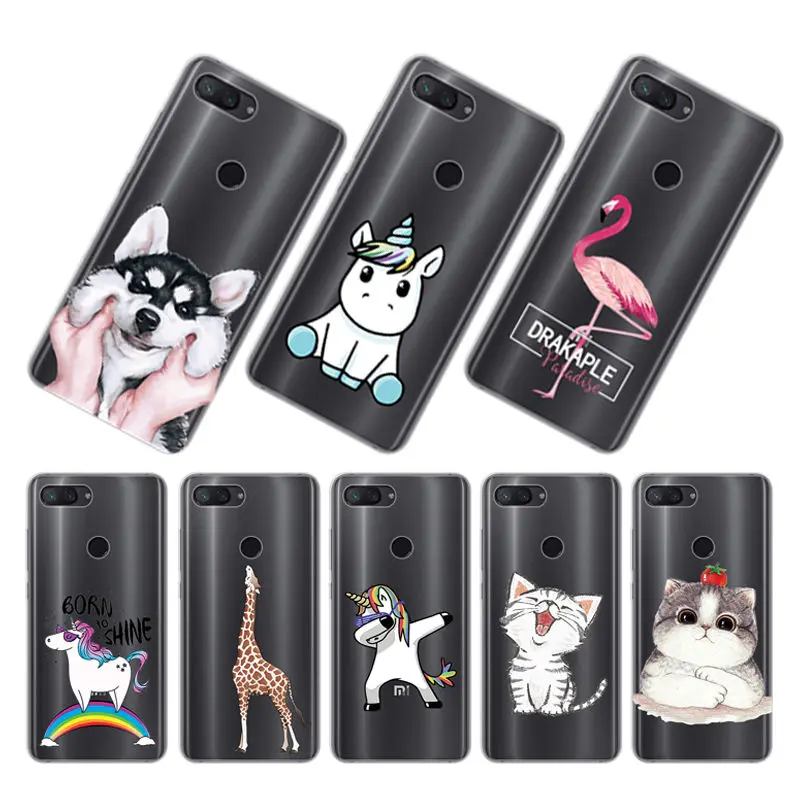 Cute Animal Fundas for Xiaomi Mi8 lite Silocone Case Mi 8 A2 Lite Soft TPU Redmi 4X 6A Note5 Note6 Pro |