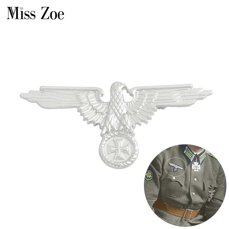 

WWII German Military Cross Eagle Cap Badge pin Gold silver Cockade Brooch Icon Pin Button Lapel pin Gift for Military enthusiast