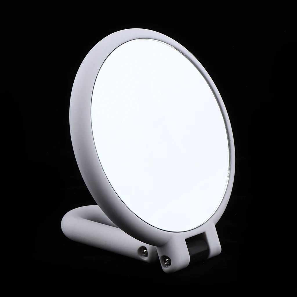 Folding Double Side Mirror Makeup Mirror with 15X Magnifying White