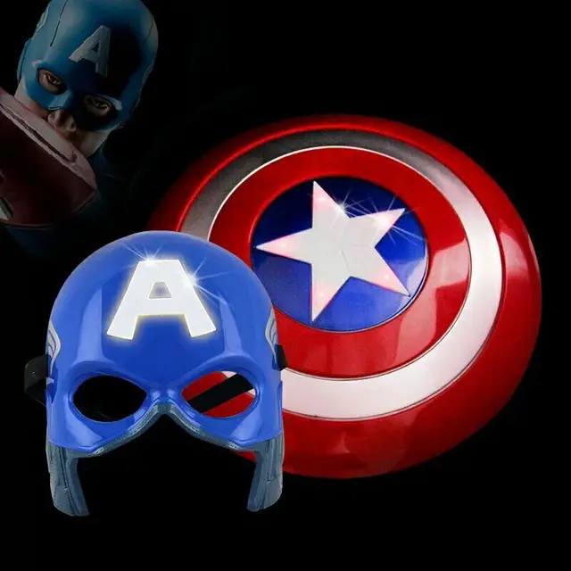 Bouclier Captain America Version Son Et Lumi/ère Accessoires De Cosplay Bouclier En Plastique Enfants Handheld Movie Edition Accessoires Gar/çon Jeu De R/ôle Super-H/éros Costum 42cm