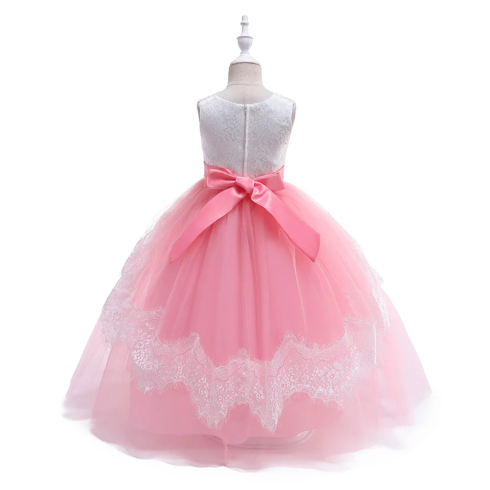 Свадебное платье подружки невесты с цветочным узором для девочек, розовое свадебное платье для торжеств, милое платье для торжеств на день рождения для девочек, vestidos