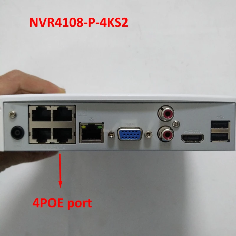  Dahua 4K NVR NVR4104-P-4KS2 NVR4108-P-4KS2 H.265 Video Recorder P2P 4Ch 8Ch 4PoE port Up to 8MP Res
