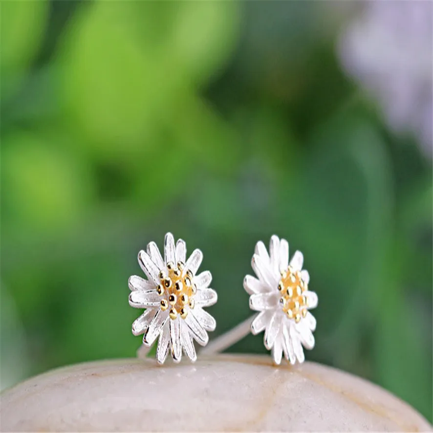 Женские серьги гвоздики в виде цветка ромашки 1 пара|stud pendant|jewelry bridaljewelry triangle |