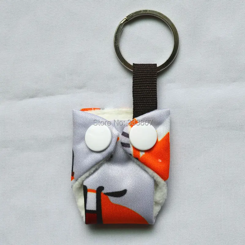 1 STAR Mini Tiny Cloth Diaper Keychain Snap Baby Shower Gift Christmas Ornament 