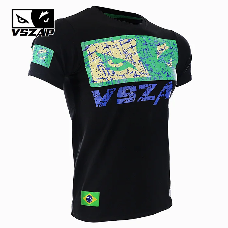 

VSZAP Muay Thai T Shirt Men Homme Warrior Boxing MMA T Shirt Gym Tee Shirt Fighting Fighting Martial Arts Fitness Training