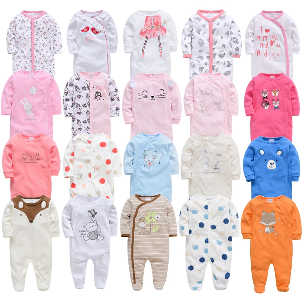 2022 3 4 pcs/lot Summer Baby Boy ropa de bebe Newborn Jumpsuit Long Sleeve Cotton Pajamas 0-12 Months Rompers Baby Clothes