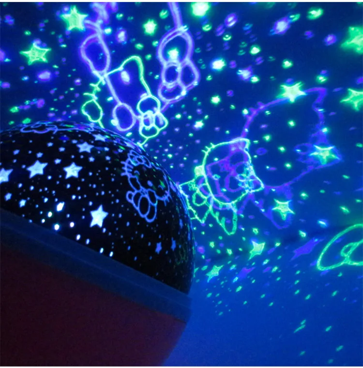 Romântico a Luz da Noite Luz da Tabela de Projeção com Crianças Novo Estrela Rotação Céu Projetor Cabeceiras Lâmpada Luminaria Led Lua 6 China night light Suppliers